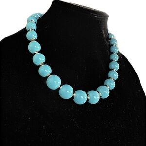 Lucky Brand Blue Beaded silver tone Necklace 20+2”